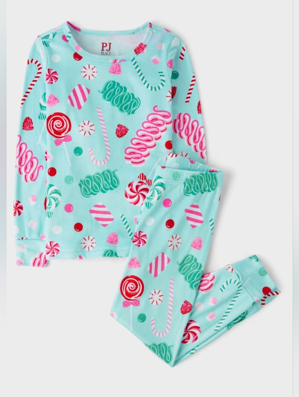 Children's Place Christmas holiday Candy soft velour pajamas